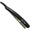 Sesiomworld - Coltello professionale da parrucchiere, lama parziale, 200 g, colore: nero