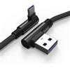 Techgear - Cavo USB C (90 gradi), colore nero