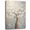 Printerland Quadro Moderno Verticale Camera da letto ALBERO della VITA fiore bianco Astratto Quadri moderni soggiorno da Parete Stampa su tela Canvas Decorazione Murale muro Arredo Salone (7, 30x40 cm)