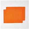 HOMESCAPES Set di 2 tovagliette lavabili rettangolari, 100% cotone, tinta unita, 33 x 50 cm, colore: Arancione