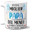 STAMPATEK Tazza Regalo Miglior Papà del Mondo in Relax Idea Regalo Compleanno Uomo Festa