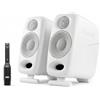 IK Multimedia iLoud Micro Monitor Pro White (coppia) 50 Watt Portatile & Potente Monitor Studio di Riferimento, Amplificatore Classe D Ad Alta Efficienza, Driver Personalizzati per Mixaggio Musica