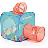 LUDI - Cube Explorer Pop-Up - Cabina per bambini con tunnel destro e tunnel a gomito - Struttura pieghevole con borsa per il trasporto - 80 x 80 cm - a partire dai 2 anni