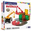 Magna-Tiles Builder - Cassetta magnetica da 32 pezzi, con pannelli stradali, gru e veicoli, dai 3 anni in su, giocattolo STEAM per la costruzione creativa, kit compatibile