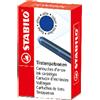 STABILO Refill - Cartuccia per Penna Roller/Stilografica - Confezione da 6 - Blu