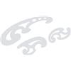 Liquidraw, set di 3 curvilinee, trasparenti/Arancioni, per disegno tecnico, stencil e modelli, curvilinee (trasparente)