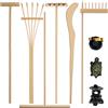 Mudder 9 Mini Sandbox Kit Giardino Zen in Bambù Desktop Mini Attrezzi Accessori Giardino Zen con Figurine per Genitori Decorazioni Tavola di Mediazione