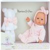 MARINA & PAU SL Marina Pau Reborn Bambola Betty Teddy Blanket 35 cm in Vinile