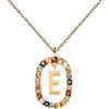 P D PAOLA - Collana Lettera E - Argento Sterling 925 placcato oro 18k - Gioielli da donna
