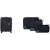 American Tourister Valigia a mano Soundbox 55 cm nera con set di 3 cubi da viaggio, nero/grigio