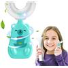 Runmeihe Spazzolino da denti a forma di U Pulizia orale per bambini con setole in silicone, pulizia a tutto tondo senza BPA, adatto ai bambini da 7 a 12 anni