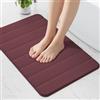 wyewye Tappetino da bagno in memory foam, 50 x 80 cm, colore vinaccia, ultra morbido, antiscivolo, con tecnologia ad asciugatura rapida