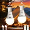 Caldarax Lampadina LED E27 Ricaricabile USB Con Telecomando, Lampadine Batteria 7W 3 Colore Dimmerabile Controllo Touch con Timer, per Campeggio o Illuminazione di Emergenza, 2 Pezzi