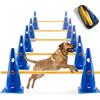 Zinueen Agility - Set per cani di piccola taglia Cavaletti, accessori per hobby, accessori per l'allenamento del calcio, 23 cm di altezza, 10 coni, 5 aste, sacchetto a rete