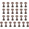 sourcing map 25 set di viti Chicago M5 x 6 mm Phillips chiodo rivetti borchie rivetti vincolante vite per fai da te artigianato cintura in pelle borse rilegatura, rosso rame