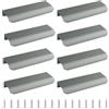 MOROBOR Confezione da 8 maniglie per cassetti in stile moderno in lega di alluminio per mobili da cucina, 120 mm, grigio antracite