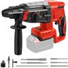 Roadtime 2.6J Professional Hammer 600W compatibile con Milwaukee 18V Battery (senza batteria),Motore senza spazzole martello 1100RPM,Hammer combinato con 3x Drill Bit SDS PLUS,Coppia 500Nm,4 funzioni