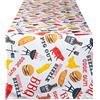 DII CAMZ11191 - Tovaglia primaverile ed estiva, impermeabile, con cerniera e foro per ombrello, per feste in cortile, barbecue, riunioni di famiglia, Barbeque, 14x72