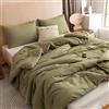 ROSGONIA Set copripiumino king size verde oliva, 3 pezzi, (1 piumino boho e 2 federe), leggero, per letto king size, comodo copriletto, per tutte le stagioni, idee regalo