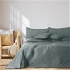 AmeliaHome Copriletto con pompon 240 x 260 cm, copriletto double face, trapuntato, in poliestere Meadore, grigio