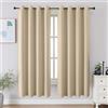 CUCRAF Tende oscuranti lunghe 160 cm, isolamento termico per camera da letto, blocco della luce, per cucina e soggiorno, set di 2 pannelli, 132 x 160 cm, beige chiaro