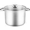 VIER Pentola dritta 24 x 24 cm - Acciaio inossidabile 18/10 Premium, capacità 10,8 l - Fondo diffusore a induzione - manici robusti - adatto a tutti i tipi di cucina e lavastoviglie
