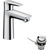 hansgrohe Talis E Miscelatore monocomando lavabo 110 CoolStart con saltarello, cromo, 71713000