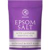 AROMATIKA Sali di Epsom 1000g - Sali di Epsom con Olio Essenziale di Lavanda - Sale Epsom Puro e Naturale al 100% - Lenitivo e allevia la fatica - Cura del corpo - Rilassamento