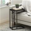 Furinno C-SHAPED Side Table, Tavolino Laterale con Struttura in Metallo, Comodino, Tavolino da Letto, per Soggiorno, Camera da Letto, Americano