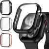 Kamita [3Pezzi] Kamita Custodia Compatibile con Apple Watch Serie 11/Serie 10 46mm, Duro PC Bumper Cover con Protezione Dello Schermo, Protettiva Custodie per iWatch 11/iWatch 10 46 (Nero+Argento+Oro rosa)