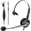 Wantek Cisco - Cuffie per telefono con microfono, attenuazione del rumore e interruttore mute, RJ9, compatibili con telefoni fissi Cisco Office 6851 6945 7841 7861 7942 7945 7961 7962 7965 8811 8841