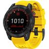 Koelaa 22mm QuickFit Cinturino per Garmin Fenix 7/6/6 Pro/5/8 47mm, Cinturino Silicone Traspirante Ricambio per Fenix 7 Pro/5 Plus/Forerunner 965/955/945/935/Epix 2/Pro 47mm - Giallo