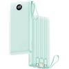 VRURC Batteria esterna 20000mAh Power Bank USB C 20W con cavi e display LED batteria portatile 4 uscite compatibile con iPhone, Huawei, Samsung Telefono Tablet (Verde)