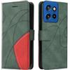 XINNI Cover Protettiva per Motorola Edge 50 Neo Case, retrò Cellulare Custodia Libro Antiurto in Flip Pelle PU/TPU, Portafoglio Flip Magnetica, Verde
