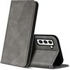 ZONNAVI Cover per Samsung Galaxy S21 5G, Flip Custodia Pelle PU con [Slot Cart] [Supporto Stand] [Magnetica], Cover a Libro Portafoglio per Samsung Galaxy S21 5G (Grigio)