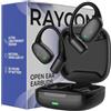 Raycon Essential Open Earbuds - True Wireless Open Ear Bluetooth 6.0 Cuffie, Ultra-Leggero, Comfort Hook Design, IPX5 Resistente all'acqua, 36 ore di durata della batteria (nero)