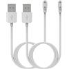 Ruentech Caricabatterie compatibile con Smart4u SH55M SH50 casco da bicicletta, cavo di ricarica per Livall BH60SE/BH62/BH51M/BH50T/MT1, adattatore USB, 2 bianco, 60 cm