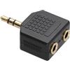 kenable Adattatore splitter jack stereo da 3,5 mm a due prese, oro