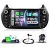 VECHTEL 4G+64G Autoradio Android 15 per FIAT Fiorino/Qubo/Peugeot Bipper/Citroen Nemo, 7'' IPS Schermo Tactile co Carplay Android Auto senza Fili GPS Wi-Fi USB/Tipo-C Bluetooth FM RDS Retrocamera