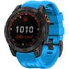 Koelaa 22mm QuickFit Cinturino per Garmin Fenix 7/6/6 Pro/5/8 47mm, Cinturino Silicone Traspirante Ricambio per Fenix 7 Pro/5 Plus/Forerunner 965/955/945/935/Epix 2/Pro 47mm - Azzurro