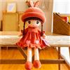 ITODA Bambola di pezza decorativa per bambine, giocattolo carino e morbido di peluche, bella bambola ragdoll con cappello gonna per bambini, regalo di Natale e compleanno, 50 cm, rosso