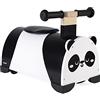 Janod - Cavalcabile in Legno Panda - Multidirezionale 360 - per Migliorare L'Equilibrio - Scatola di Stoccaggio Inclusa- A Partire da 1 Anno, J08052