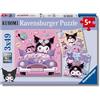 Ravensburger - Puzzle Bambini 5 Anni 3x49 Pezzi, Kuromi- Puzzle 5 Anni, Collezione Kuromi, Include 3 Puzzle 49 Pezzi, Giochi Educativi, Idee Regalo