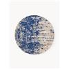 Westwing Collection Tappeto rotondo in lana tessuto a mano con motivo astratto Cynthia - Blu