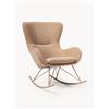 Westwing Collection Sedia a dondolo in teddy con gambe in metallo Wing