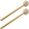 Jiozermi 2 mazzuoli per batteria, lunghezza 32 cm, bacchette in feltro di lana, bacchette antiscivolo per percussioni per basso, accessori per batteria, rullanti, beige