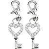 Depesche 11785-090 Charms Express Yourself - Ciondolo per collane e bracciali, Chiave a Cuore Argentata, Come Piccolo Regalo (Confezione da 2)