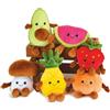 Jemini - FRUITY'S 024144 - Contenitore per 6 Frutta e Verdura in Peluche +/-17 cm, Morbido e soffice per Bambini, Multicolore