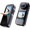 Xilecam Action Cam Doppio Schermo Fotocamera Impermeabile Moto Con Scheda e Vari Accessori（Grigio metallizzato）