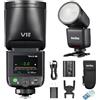 GODOX V1mid C V1midC Flash Speedlite per Fotocamera Canon, V1 mid C 55Ws 2,4GHz Testa Rotonda Schermo Touch Strobe Speedlight TTL HSS 1/8000S, 1,7s Tempo di Riciclo, 650 Flash Piena Potenza